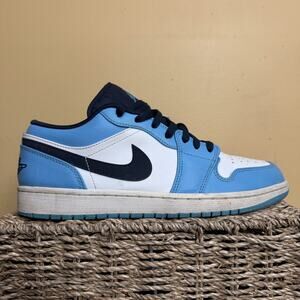 Jordan 1 Low UNC 2021 Black/University Blue/White Size 10